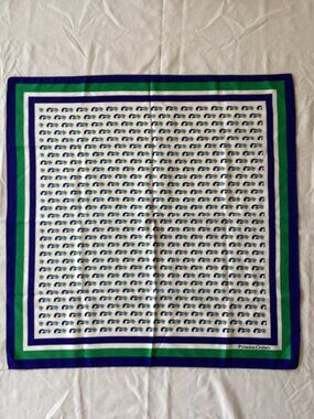 Vintage Princess Cruises Silk-Feel Scarf | Iconic Sea Witch Logo | Navy & Teal